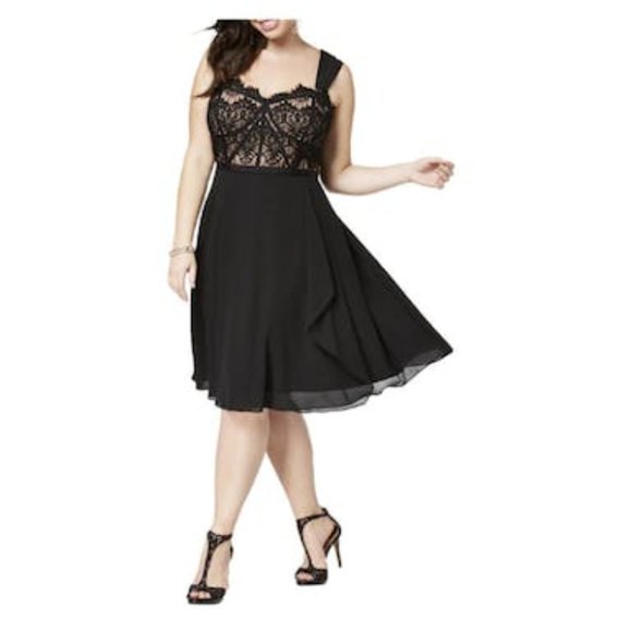 CITY Chic Womens Plus Lace Overlay Sleeveless Party Dress ,Various Sizes - Picture 2 of 5